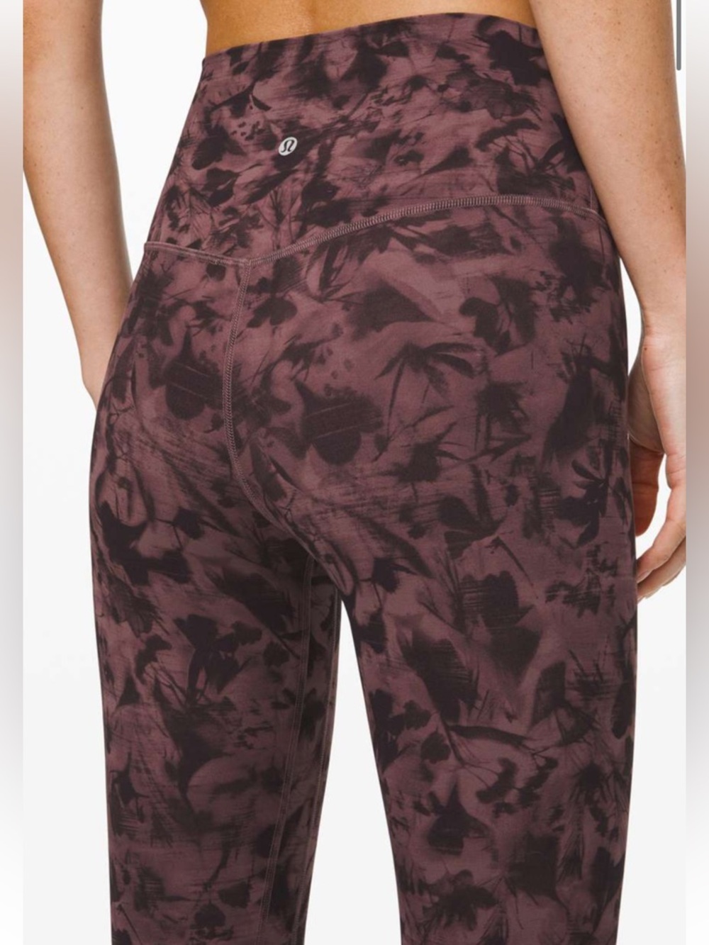 Lululemon Align Pant 28” Mini Dusk Floral Antique Bark Black
